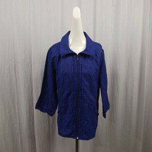 NEW Zenergy by Chicos Womens Jacket 3 XL X-Large 14 16 Full Zip Blue Jeanie NWT